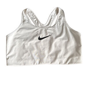 Nike Dri-FIT Sports Bra 2XL White Women's Athletic Fitness‎ Workout Running